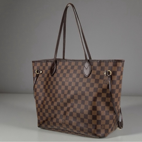 Louis Vuitton Neverfull MM – Damier Ebene Brown Checkered Tote Bag - Picture 3 of 5